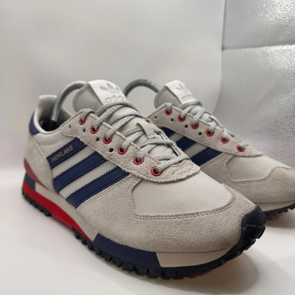 Adidas Spezial Hoylake Size 7.5 Grey Navy Red Suede Mens Sneakers H03884